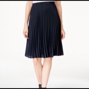 Michael Kors Cascading pleated Skirt Navy 10P